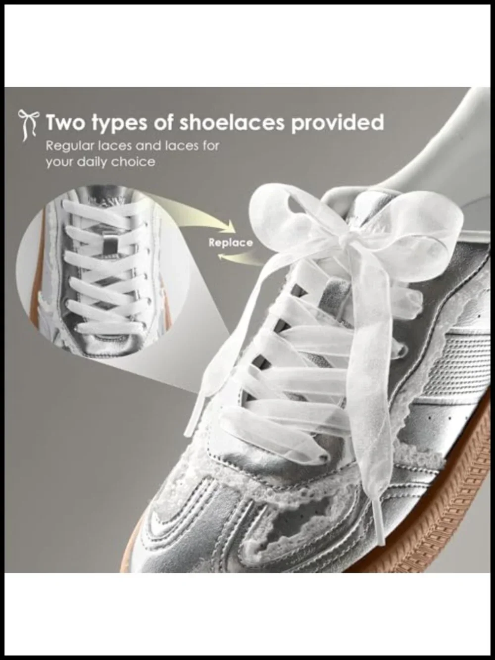 Women's Lace Detail Fashion Sneakers with Retro Gum Sole Comfortable Casual